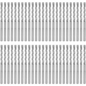 GROOFOO 50PCS 1/8 Inch Drill Bits High Speed Steel Spiral Saw Bit Set for Wood and Plastic Cutting Silver GROOFOO 50PCS 1/8 Inch Drill Bits High Speed Steel Spiral Saw Bit Set for Wood and Plastic Cutting Silver