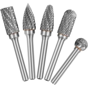 Tinor - 5pcs 6mm Shank 10mm Head Tungsten Carbide Double Cut Rotary Burr Set for Woodworking Engraving Grinder Carving Milling Cutter Set Tinor - 5pcs 6mm Shank 10mm Head Tungsten Carbide Double Cut Rotary Burr Set for Woodworking Engraving Grinder Carving Milling Cutter Set