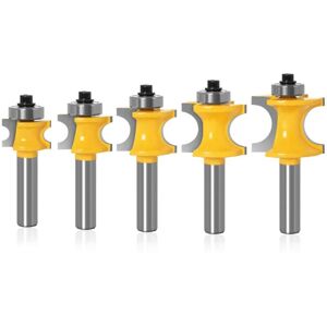 Longziming - 5pcs 8mm Half Round Shank Bullnose Router Bit Woodworking Milling Cutter Radius 3/8', 5/16', 1/4', 3/16', 1/8, Woodworking Tool Longziming - 5pcs 8mm Half Round Shank Bullnose Router Bit Woodworking Milling Cutter Radius 3/8', 5/16', 1/4', 3/16', 1/8, Woodworking Tool