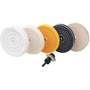 TEHTUY 5pcs, four 6" bench grinder polishing wheels and one accessory TEHTUY 5pcs, four 6" bench grinder polishing wheels and one accessory