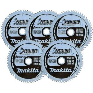 5x Makita B-57320 165mm x 20mm 56 Teeth Efficut Cordless Plunge Saw Blade DSP600 5x Makita B-57320 165mm x 20mm 56 Teeth Efficut Cordless Plunge Saw Blade DSP600