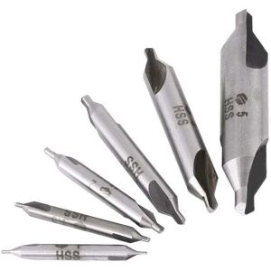 SNQ 6-piece HSS 60° Center Drill Bit Set Ø 1/1.5/2/2.5/3/5mm for Metal SNQ 6-piece HSS 60° Center Drill Bit Set Ø 1/1.5/2/2.5/3/5mm for Metal
