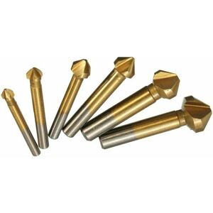 Hoopzi - 6 pieces 90° countersink set hss countersink set, titanium coatings 6.3-20.5 mm Countersink countersink for chamfering contains reamer Hoopzi - 6 pieces 90° countersink set hss countersink set, titanium coatings 6.3-20.5 mm Countersink countersink for chamfering contains reamer
