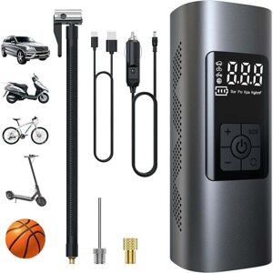 SNQ 6000mAh Mini Electric Air Pump, Portable Air Compressor Cordless Tire Inflator 150PSI with Digital LCD Screen, Electric Bicycle Pump with LED Light SNQ 6000mAh Mini Electric Air Pump, Portable Air Compressor Cordless Tire Inflator 150PSI with Digital LCD Screen, Electric Bicycle Pump with LED Light