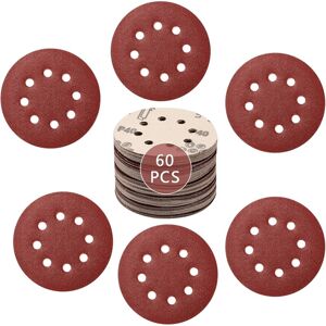 IKODM 60pcs 125mm Hook and Loop Sanding Discs 8 Holes 125mm Sanding Discs for Random Orbital Sander 20 x 40/100/180 Grit IKODM 60pcs 125mm Hook and Loop Sanding Discs 8 Holes 125mm Sanding Discs for Random Orbital Sander 20 x 40/100/180 Grit