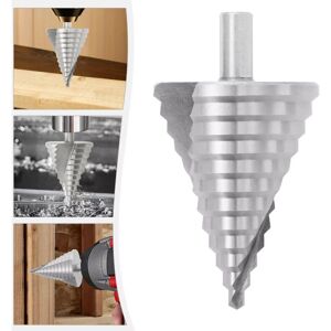 Cncest - 6mm-60mm Large hss Spiral Groove Step Drill Cone Drill Bit Hole Cutter 12 Step Cncest - 6mm-60mm Large hss Spiral Groove Step Drill Cone Drill Bit Hole Cutter 12 Step