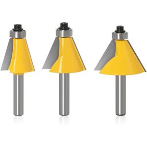 Linghhang - 3PCS 8mm Angle Bevel Router Bits 2 Flail 15°/22.5°/45°Chamfered Milling Cutter Framing Edge Cutter For Woodworking Carpentry Drill Bits Linghhang - 3PCS 8mm Angle Bevel Router Bits 2 Flail 15°/22.5°/45°Chamfered Milling Cutter Framing Edge Cutter For Woodworking Carpentry Drill Bits