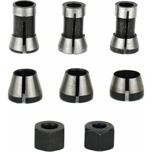 Rose - 6Pcs Milling Chuck, 6mm 6.35mm 8mm Collet Trimmer Chuck, Wood Router Chuck, Router Collet, Engraving Machine Collet Adapters +2 Nuts Rose - 6Pcs Milling Chuck, 6mm 6.35mm 8mm Collet Trimmer Chuck, Wood Router Chuck, Router Collet, Engraving Machine Collet Adapters +2 Nuts