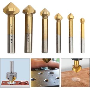 Linghhang - hss Countersunk Countersink Drill Bit 6PCS 90° Titanium Coated Countersink Drill Bit ø 6.3-20.5mm Screw Tool Suitable For diy Wood Metal Linghhang - hss Countersunk Countersink Drill Bit 6PCS 90° Titanium Coated Countersink Drill Bit ø 6.3-20.5mm Screw Tool Suitable For diy Wood Metal