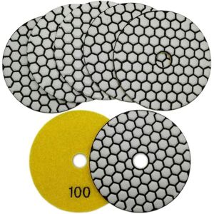 Tinor - 7Pcs Diamond Polishing Disc 4'/100mm Dry Diamond Polishing Pads for Marble, Granite, Stone, Concrete (100) Tinor - 7Pcs Diamond Polishing Disc 4'/100mm Dry Diamond Polishing Pads for Marble, Granite, Stone, Concrete (100)