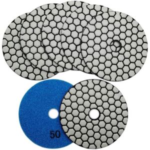 Tinor - 7Pcs Diamond Polishing Disc 4'/100mm Dry Diamond Polishing Pads for Marble, Granite, Stone, Concrete (50) Tinor - 7Pcs Diamond Polishing Disc 4'/100mm Dry Diamond Polishing Pads for Marble, Granite, Stone, Concrete (50)