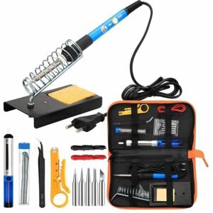 GOTRAYS 8 in 1 Soldering Iron Kit 60W Soldering Station Tin Pump Electronic Solder Adjustable Temperature Portable GOTRAYS 8 in 1 Soldering Iron Kit 60W Soldering Station Tin Pump Electronic Solder Adjustable Temperature Portable