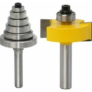 Linghhang - 8mm Shank Rabbet Router Bit with 6 Bearings for Multiple Depths 28.6mm 22.2mm 19.05mm 15.9mm 12.7mm 9.52mm Woodworking Tool Linghhang - 8mm Shank Rabbet Router Bit with 6 Bearings for Multiple Depths 28.6mm 22.2mm 19.05mm 15.9mm 12.7mm 9.52mm Woodworking Tool