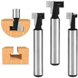 MCBOSON 8mm T-Slot Router Bit, 3Pcs (7.93/9.52/12.7mm) Shank Router Bit with Blade Wood Milling Cutter for Power Tools Woodworking Tool MCBOSON 8mm T-Slot Router Bit, 3Pcs (7.93/9.52/12.7mm) Shank Router Bit with Blade Wood Milling Cutter for Power Tools Woodworking Tool