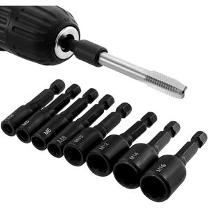 BASETBL 8pcs 1/4inch Screw Tap Socket Adapter with Hex Shank, Square Drive Tapping Machine, Pilot Thread Tap Adapter for Electric Drill BASETBL 8pcs 1/4inch Screw Tap Socket Adapter with Hex Shank, Square Drive Tapping Machine, Pilot Thread Tap Adapter for Electric Drill