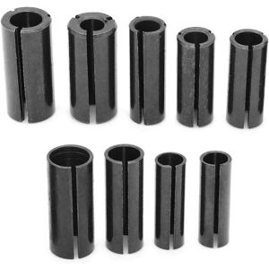 TORMATOR 9-piece router bit chuck adapter, collet adapter, wood router collet adapter, chuck collet adapter, split ring router bit holder TORMATOR 9-piece router bit chuck adapter, collet adapter, wood router collet adapter, chuck collet adapter, split ring router bit holder