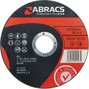 Abracs - Connect Extra Thin Flat Cutting Discs 115mm x 1.0mm 5pc 32067 Abracs - Connect Extra Thin Flat Cutting Discs 115mm x 1.0mm 5pc 32067