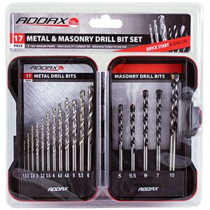 ADDAX Timco Ground Jobber & Masonry Drill Set - 17pc ADDAX Timco Ground Jobber & Masonry Drill Set - 17pc
