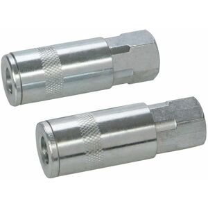 Air Line Quick Coupler 2pk - 1/4" bsp - Silverline Air Line Quick Coupler 2pk - 1/4" bsp - Silverline