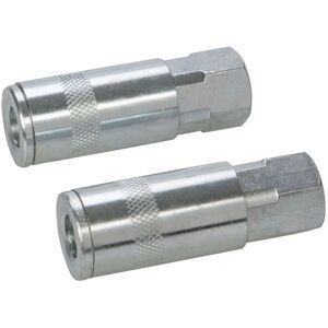 Air Line Quick Coupler 2pk - 1/4" bsp - Silverline Air Line Quick Coupler 2pk - 1/4" bsp - Silverline