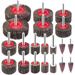 ALWAYSH 20 Pieces Flap Wheel, Abrasive Wheel with 10 Different Sizes for Rotary Tools Polishing Wheel with Shank, Grinding Disc for Grinding Polishing, ALWAYSH 20 Pieces Flap Wheel, Abrasive Wheel with 10 Different Sizes for Rotary Tools Polishing Wheel with Shank, Grinding Disc for Grinding Polishing,