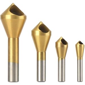 Alwaysh - 4pcs Countersink Deburring Chamfer Conical Drill Bit for Metal Wood Drilling Alwaysh - 4pcs Countersink Deburring Chamfer Conical Drill Bit for Metal Wood Drilling