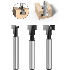 Alwaysh - 6mm T-Slot Router Bit, T-Slot Router Bits, 3Pcs (8/9.52/12.7mm) Milling Cutter Shank with Blade Woodworking Cutters for Power Tools Alwaysh - 6mm T-Slot Router Bit, T-Slot Router Bits, 3Pcs (8/9.52/12.7mm) Milling Cutter Shank with Blade Woodworking Cutters for Power Tools