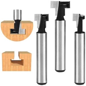 Alwaysh - 8mm T-slot router bit, T-type, 3 pieces (9/9.52/12.7mm shank), with blade for power tools. Alwaysh - 8mm T-slot router bit, T-type, 3 pieces (9/9.52/12.7mm shank), with blade for power tools.