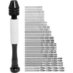 Alwaysh - Hand Drill with 48 Micro Twist Drill Bits Precision Mini Hand Drill Mini Rotary Tool for Walnut, Amber, Olive, Nut, Jewelry (0.5-3.0mm) Alwaysh - Hand Drill with 48 Micro Twist Drill Bits Precision Mini Hand Drill Mini Rotary Tool for Walnut, Amber, Olive, Nut, Jewelry (0.5-3.0mm)