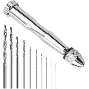 Alwaysh - Piece Hand Drill, Manual Drill with 10 Twist Drill Bits 0.8-3.0mm, Mini Drill for Jewelry, Mini Drill Model Making, for diy Model Making Alwaysh - Piece Hand Drill, Manual Drill with 10 Twist Drill Bits 0.8-3.0mm, Mini Drill for Jewelry, Mini Drill Model Making, for diy Model Making
