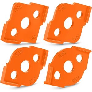 TORMATOR Angle milling jig for router, 4 pieces, radius jig, 8 radii, round drill jig, ABS hardness, CNC quick jig for woodworking (orange) TORMATOR Angle milling jig for router, 4 pieces, radius jig, 8 radii, round drill jig, ABS hardness, CNC quick jig for woodworking (orange)