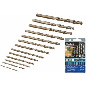 BLUE SPOT TOOLS Bluespot 13 Pc Cobalt HSS Twist Drill Bits 1.5mm To 6.5mm Set Metal Wood Plastic BLUE SPOT TOOLS Bluespot 13 Pc Cobalt HSS Twist Drill Bits 1.5mm To 6.5mm Set Metal Wood Plastic
