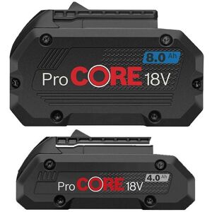 Bosch GBA 18v 8.0ah ProCORE Battery + GBA 4.0Ah ProCORE Battery - Twin Pack Bosch GBA 18v 8.0ah ProCORE Battery + GBA 4.0Ah ProCORE Battery - Twin Pack