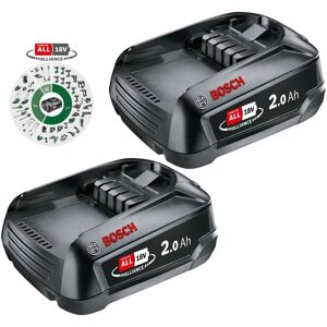 Bosch 18v Green Power4All PBA 18v 2.0Ah W-A Cordless Battery Power For All x 2 Bosch 18v Green Power4All PBA 18v 2.0Ah W-A Cordless Battery Power For All x 2