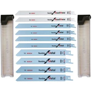 Bosch Reciprocating Saw Blade Set 12 Piece Wood Metal Flexi Blades Fast Cut Bosch Reciprocating Saw Blade Set 12 Piece Wood Metal Flexi Blades Fast Cut