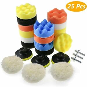 TEHTUY Car polishing sponge, polishing sponge kit with M10 drill adapter, set of 25 polishing pads, wool hair removal pads for polisher TEHTUY Car polishing sponge, polishing sponge kit with M10 drill adapter, set of 25 polishing pads, wool hair removal pads for polisher