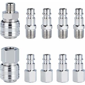ODIPIE Compressor Quick Fitting, 1/4 inch bsp, Pneumatic Air Coupling, Hose Connections, Kit, Male, Female, 10-Piece ODIPIE Compressor Quick Fitting, 1/4 inch bsp, Pneumatic Air Coupling, Hose Connections, Kit, Male, Female, 10-Piece