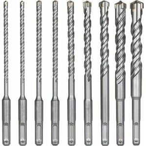 Concrete drill bits, 9 pieces (5 mm 16 x 160 mm), electric impact drill for hammer drill, cross drill for brick, stone, natural, metal Mumu Concrete drill bits, 9 pieces (5 mm 16 x 160 mm), electric impact drill for hammer drill, cross drill for brick, stone, natural, metal Mumu