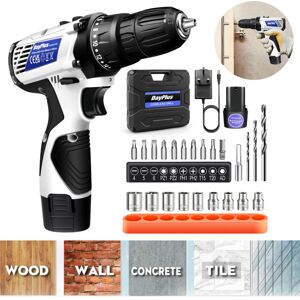 Dayplus - Cordless Combi Driver Drill Power Tool Drilling and Screwdriver Bit Set Light uk Dayplus - Cordless Combi Driver Drill Power Tool Drilling and Screwdriver Bit Set Light uk