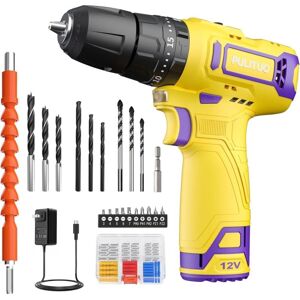 Cordless Hammer Drill 12 V, PULITUO Impact Drill Set, Cordless Screwdriver with 3/8 Inch Metal Chuck, 21 + 1 + 1 Torque Levels, 1300 mAh Battery with Cordless Hammer Drill 12 V, PULITUO Impact Drill Set, Cordless Screwdriver with 3/8 Inch Metal Chuck, 21 + 1 + 1 Torque Levels, 1300 mAh Battery with