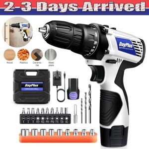 Dayplus - Cordless Hammer Drill Set Electric Impact Driver Screwdriver 2 Speed + Battery Dayplus - Cordless Hammer Drill Set Electric Impact Driver Screwdriver 2 Speed + Battery