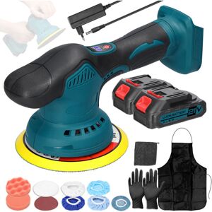 SNQ Cordless polisher, 6-inch rotary polisher with 2PCS 21V 1300mAh batteries, 6 variable speeds 2800-5500 RPM for car polishing and waxing. SNQ Cordless polisher, 6-inch rotary polisher with 2PCS 21V 1300mAh batteries, 6 variable speeds 2800-5500 RPM for car polishing and waxing.