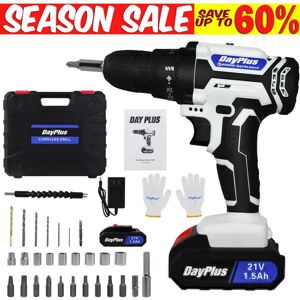 DAYPLUS Cordless Screwdriver Drill Kit Electric 2X Rechargeable Battery + Fast Charger+Case DAYPLUS Cordless Screwdriver Drill Kit Electric 2X Rechargeable Battery + Fast Charger+Case