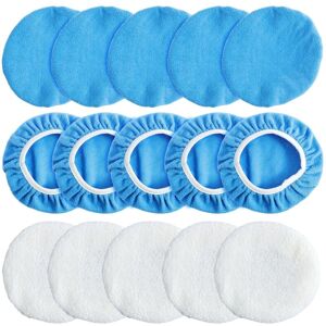 15Pcs 200mm Car Bonnet Polishing Bonnets - 10Pcs Microfiber & 5Pcs Wool Balls for Polishing Car, Furniture, Glass (200mm) - Csparkv 15Pcs 200mm Car Bonnet Polishing Bonnets - 10Pcs Microfiber & 5Pcs Wool Balls for Polishing Car, Furniture, Glass (200mm) - Csparkv