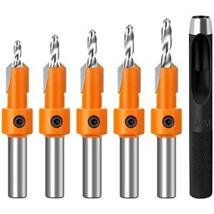 Csparkv - 5pcs Countersink Drill Bit Set, 8mm Wood Drill Bit Set Woodworking Drilling Bit, Woodworking Tools for Wood, Plastic, Drilling Holes (5) Csparkv - 5pcs Countersink Drill Bit Set, 8mm Wood Drill Bit Set Woodworking Drilling Bit, Woodworking Tools for Wood, Plastic, Drilling Holes (5)
