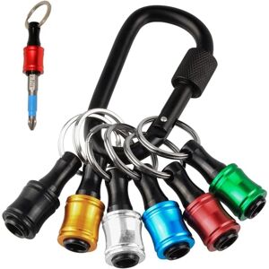 CSPARKV 6pcs Hex Screwdriver Bit Holder, 1/4 Hand Screw Adapter Drill Bit Portable Extension Bar with Key Ring for Quick Extension and Release Drill Handle CSPARKV 6pcs Hex Screwdriver Bit Holder, 1/4 Hand Screw Adapter Drill Bit Portable Extension Bar with Key Ring for Quick Extension and Release Drill Handle