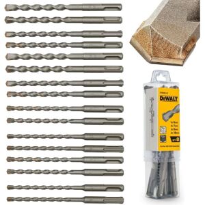 16 Piece sds + sds Plus Drill Bit Set 6 7 8 10mm Long Life Carbide + Case - Dewalt 16 Piece sds + sds Plus Drill Bit Set 6 7 8 10mm Long Life Carbide + Case - Dewalt