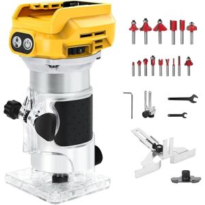 CATHERINE Dewalt 18V 1300W cordless router compatible with battery, one-handed operation, 6 speeds, 28,000 rpm, ideal for woodworking (battery not included). CATHERINE Dewalt 18V 1300W cordless router compatible with battery, one-handed operation, 6 speeds, 28,000 rpm, ideal for woodworking (battery not included).