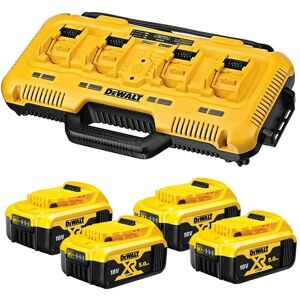 Dewalt - DCB104 18v Li-Ion xr 4 Port Fast Battery Charger + 4 x 5.0Ah Batteries Dewalt - DCB104 18v Li-Ion xr 4 Port Fast Battery Charger + 4 x 5.0Ah Batteries