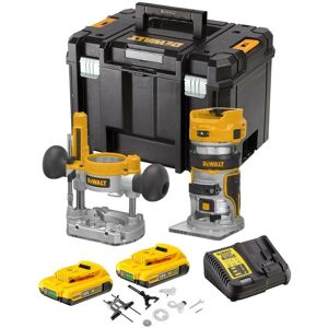 Dewalt - DCW604D2 18v xr Brushless Laminate Trimmer 1/4'' Router + Plunge Base 2ah Dewalt - DCW604D2 18v xr Brushless Laminate Trimmer 1/4'' Router + Plunge Base 2ah